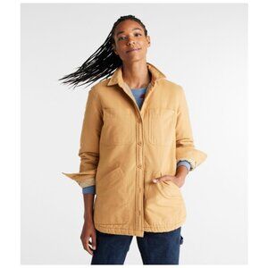 L.L. Bean Women's Tan Flannel Shacket - Size Medium